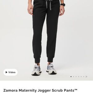Figs Black Zamora Maternity Jogger Scrub Pants
